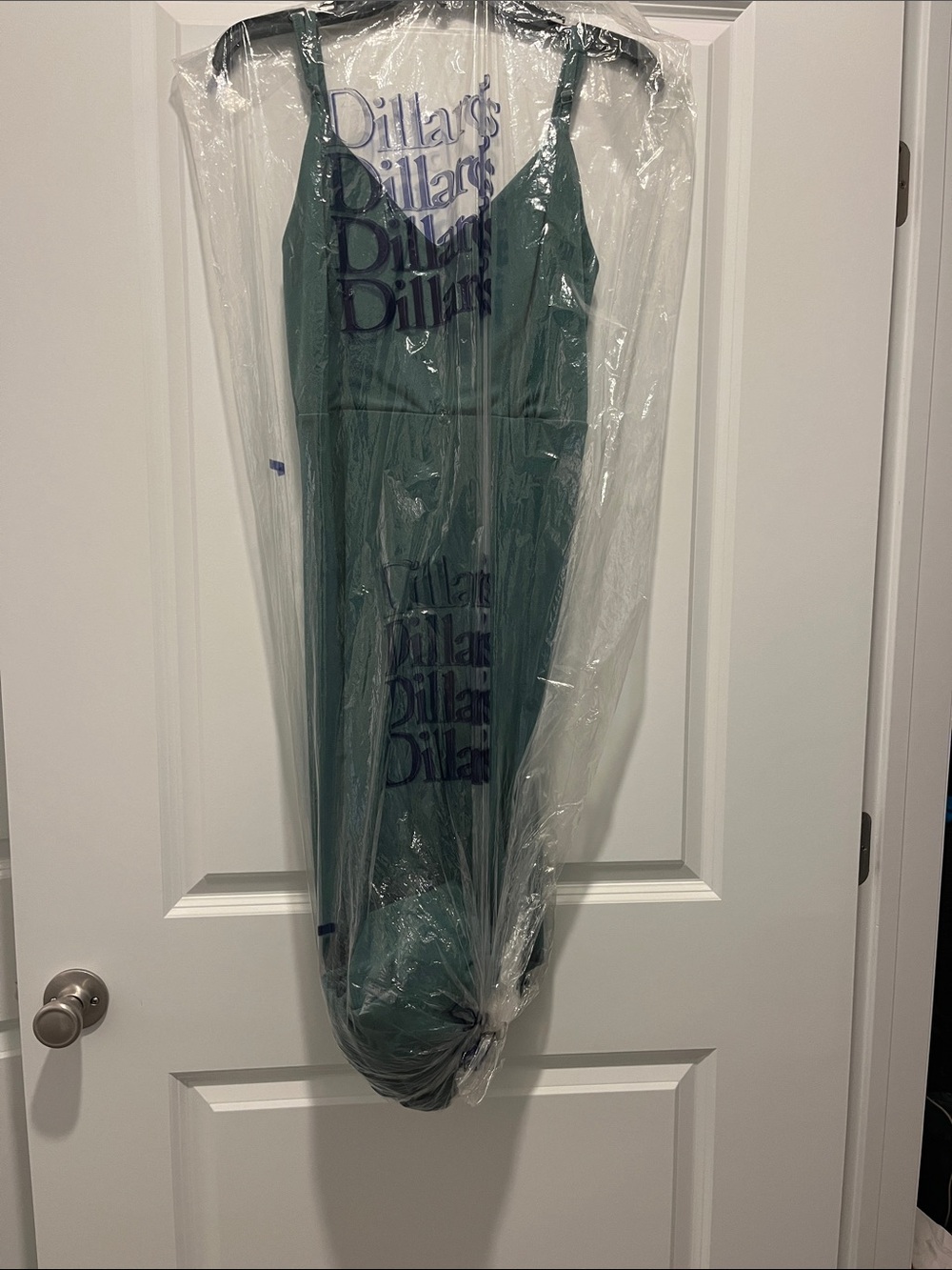 Birdy Grey Teal Satin V-Neck Wedding Dress